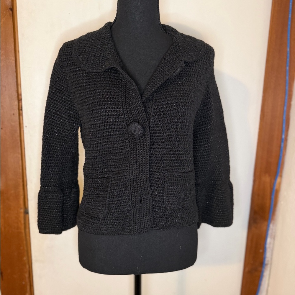 INC International Concepts Black Knit Blazer